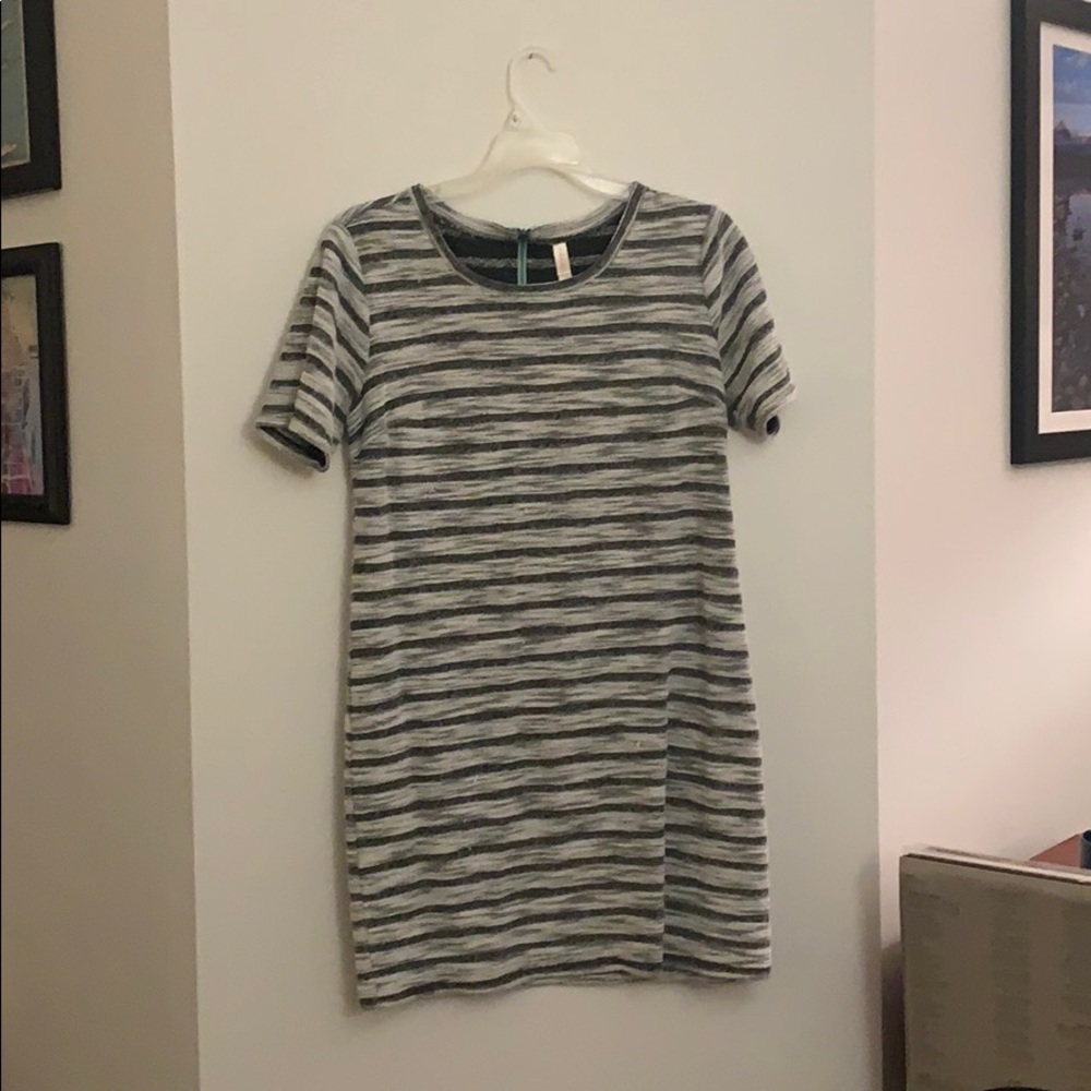 Striped, lightweight mini sweater dress